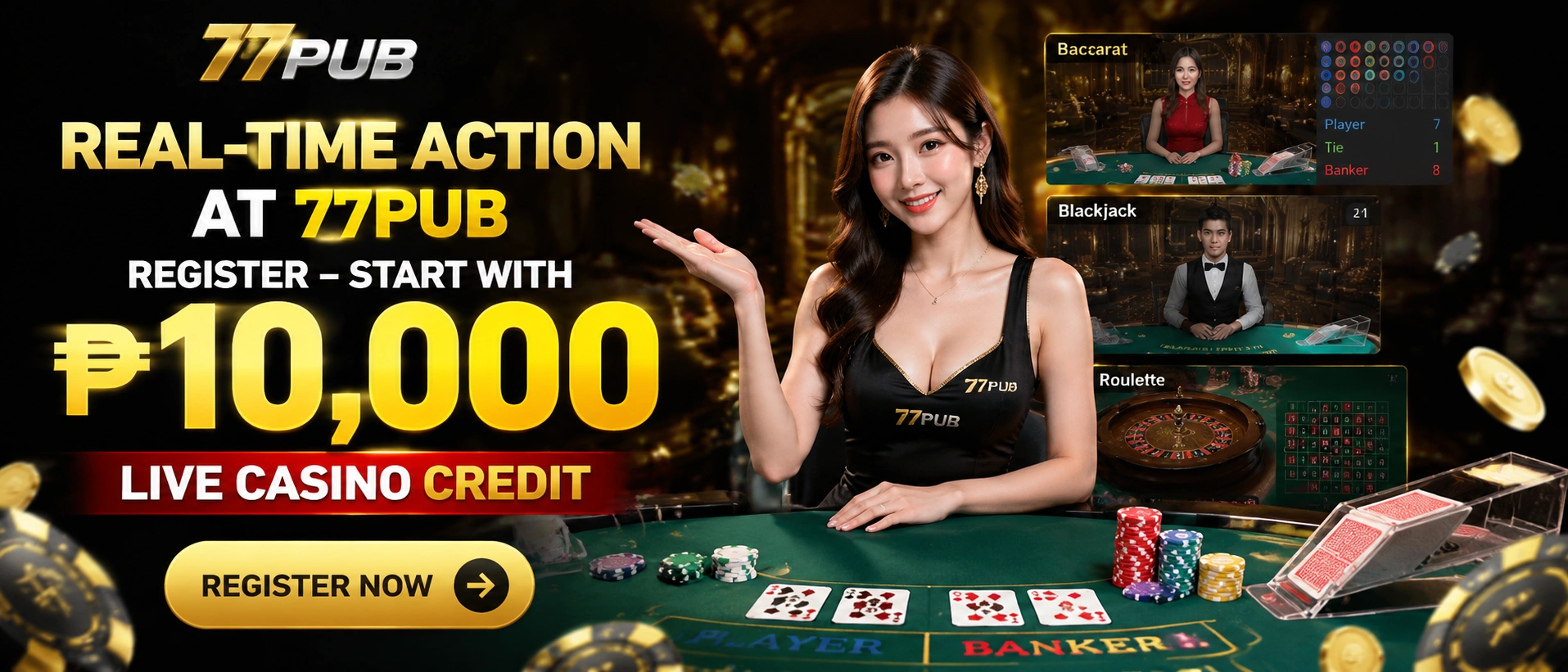 77pub live casino Philippines layout